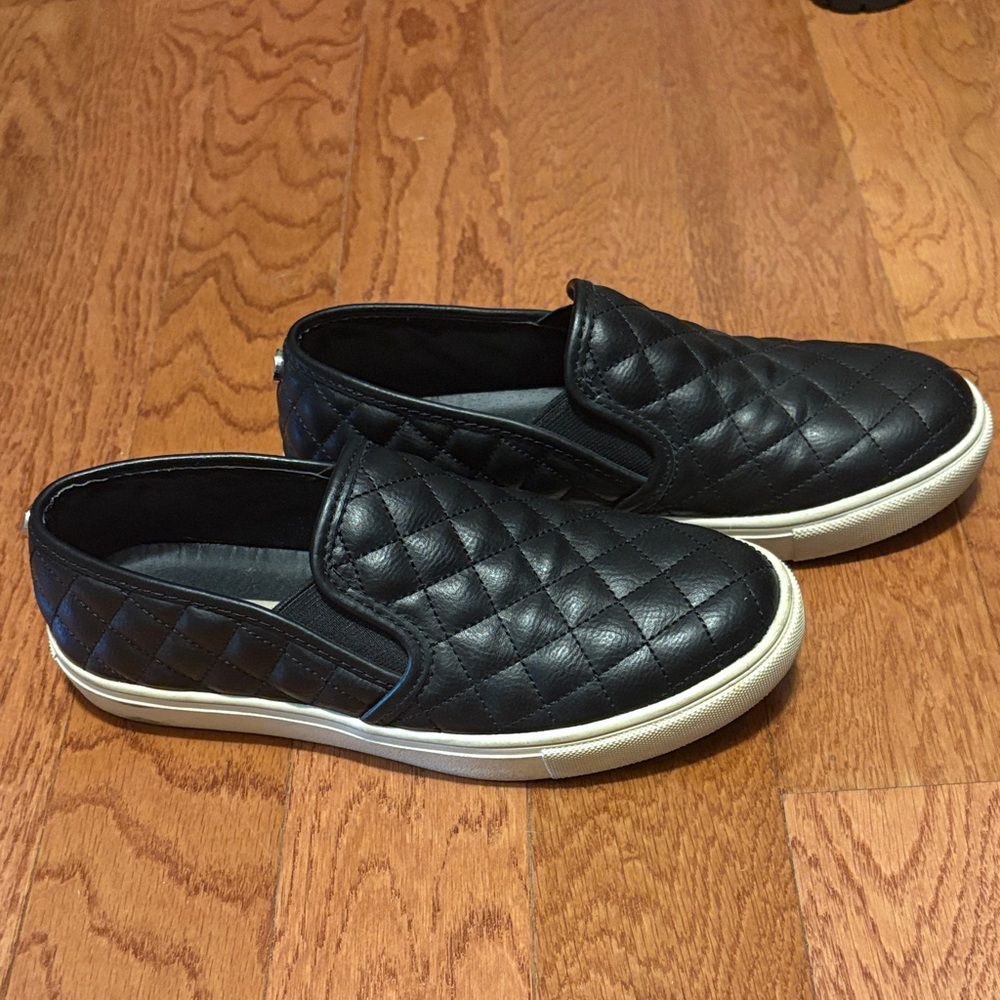 Steve Madden Black Quilted Slip-On Sneakers
